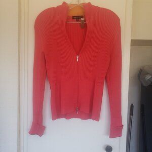 Audrey Talbot Orange Sweater Zipup Size M
